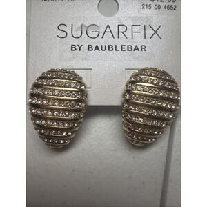 SUGARFIX by BaubleBar Gold and Crystal Oval Statement Stud Earrings - Gold